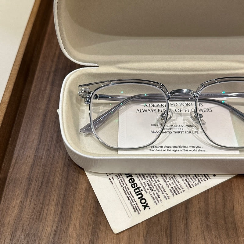 
Monturas de gafas tipo Browline con aros inferiores delgados, negro o gris verde coco