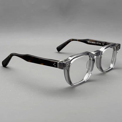 
Monturas de gafas cuadradas clásicas de acetato, aros completos gruesos y varillas anchas