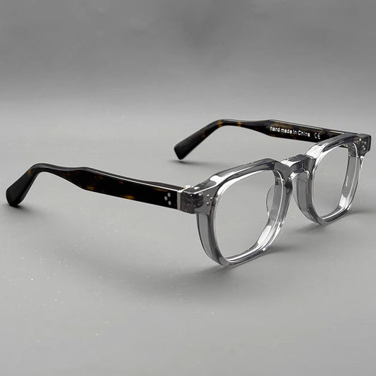 Monturas de gafas cuadradas clásicas de acetato, aros completos gruesos y varillas anchas