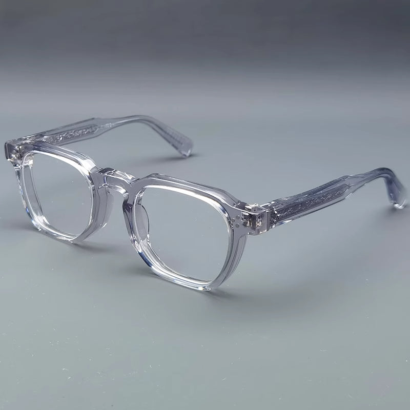 
Monturas de gafas cuadradas clásicas de acetato, aros completos gruesos y varillas anchas - Gris Humo