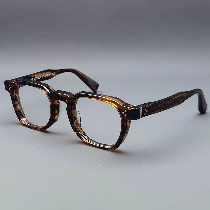 
Monturas de gafas cuadradas clásicas de acetato, aros completos gruesos y varillas anchas