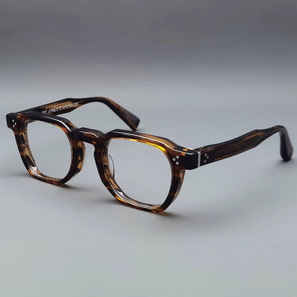 
Monturas de gafas cuadradas clásicas de acetato, aros completos gruesos y varillas anchas - Imagen 5
