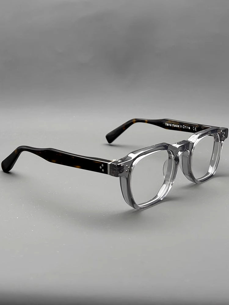 
Monturas de gafas cuadradas clásicas de acetato, aros completos gruesos y varillas anchas