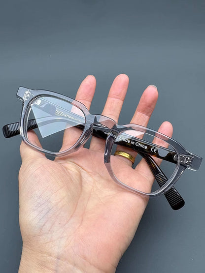 
Monturas de gafas cuadradas clásicas de acetato, aros completos gruesos y varillas anchas - Imagen 8