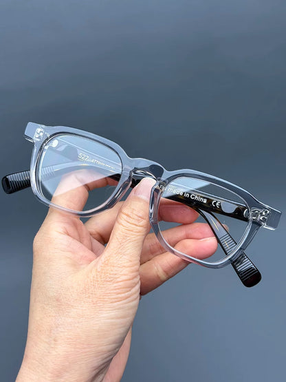 
Monturas de gafas cuadradas clásicas de acetato, aros completos gruesos y varillas anchas - Imagen 9