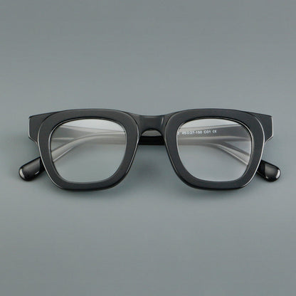 
Monturas de gafas de acetato cuadradas y audaces con bordes profundos y esquinas redondeadas - Imagen 2