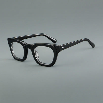 
Monturas de gafas de acetato cuadradas y audaces con bordes profundos y esquinas redondeadas