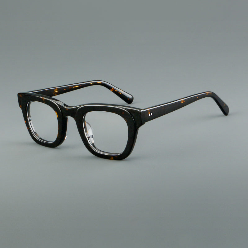 
Monturas de gafas de acetato cuadradas y audaces con bordes profundos y esquinas redondeadas