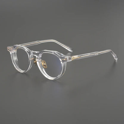 
Monturas de gafas panto de acetato con esquinas de ceja definidas y detalle de varilla de metal - Imagen 3