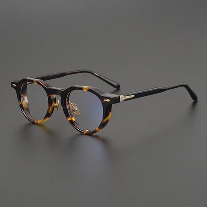 
Monturas de gafas panto de acetato con esquinas de ceja definidas y detalle de varilla de metal - Imagen 4
