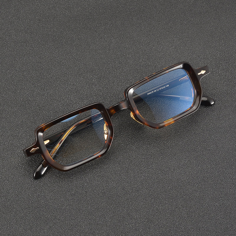 
Monturas de gafas rectangulares de acetato con línea superior ancha y bordes inferiores redondeados - Imagen 2