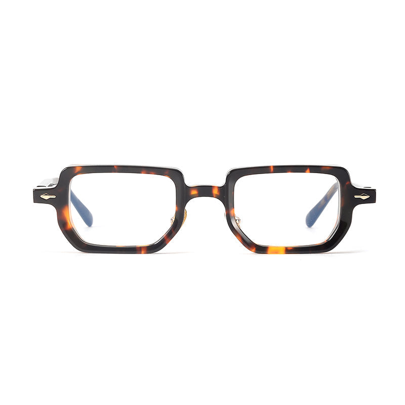 
Monturas de gafas rectangulares de acetato con línea superior ancha y bordes inferiores redondeados