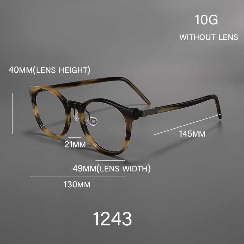 
Monturas de gafas redondas retro con diseño de aro completo y múltiples estilos de montura - Carey oscuro