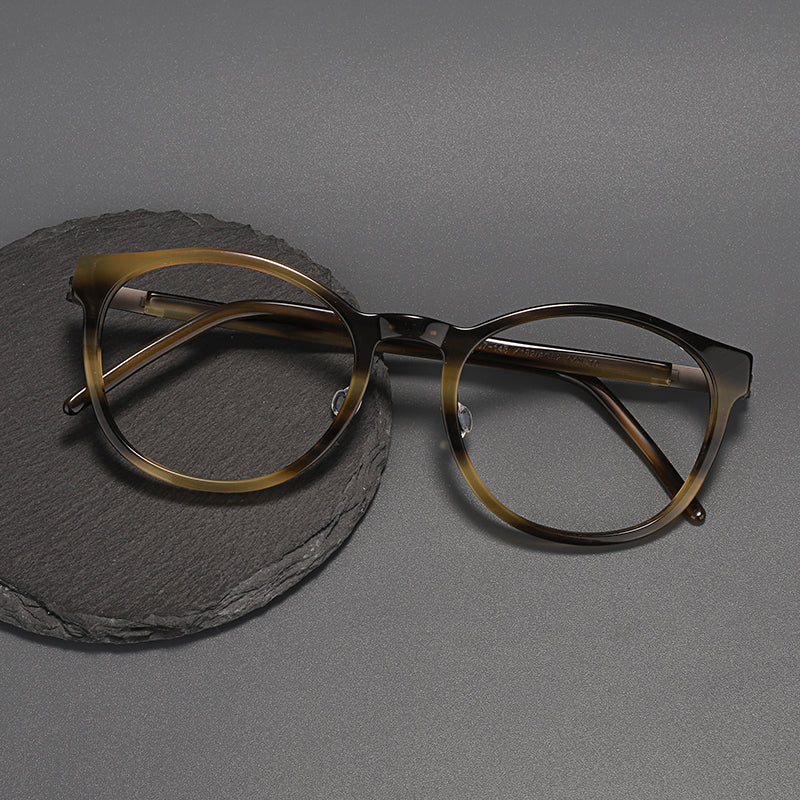 
Monturas de gafas redondas retro con diseño de aro completo y múltiples estilos de montura