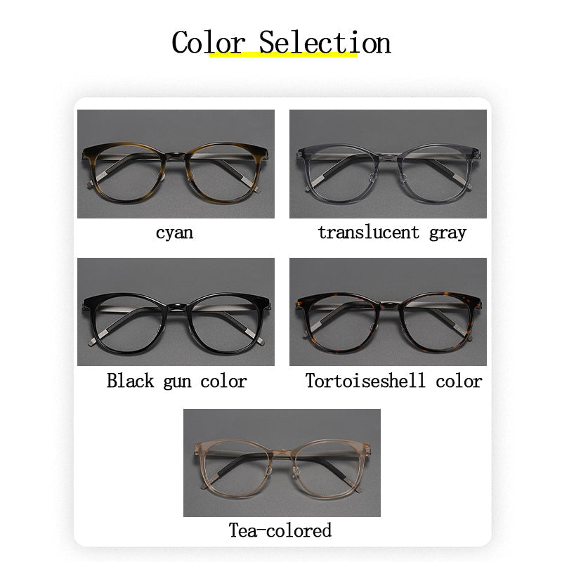 
Monturas de gafas redondas retro con diseño de aro completo y múltiples estilos de montura