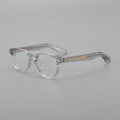 
Montura de gafas retro de acetato cuadrado con frente plano y patillas gruesas - Imagen 6