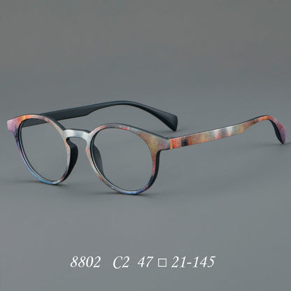 
Monturas de gafas estilo ojo de gato pintadas con patrones multicolores y esquinas elevadas - Imagen 4
