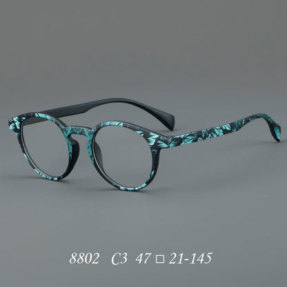 
Monturas de gafas estilo ojo de gato pintadas con patrones multicolores y esquinas elevadas - Imagen 6