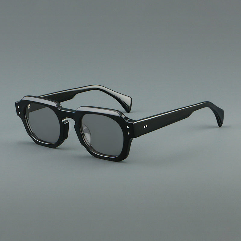 
Monturas de gafas vintage cuadradas de acetato, de borde completo y con opciones de color de lente - Negro
