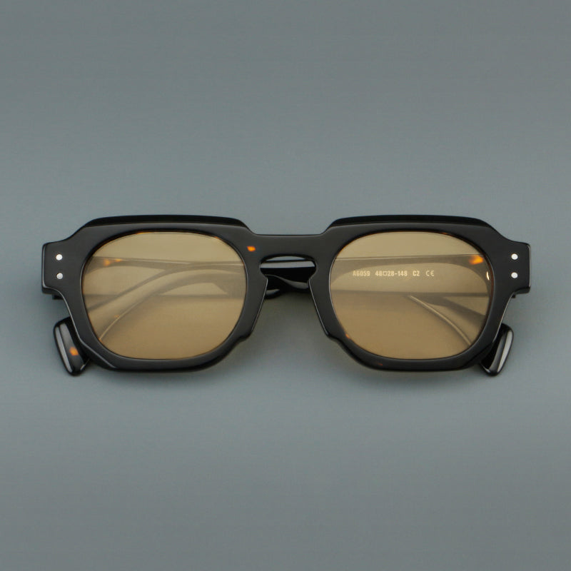 
Monturas de gafas vintage cuadradas de acetato, de borde completo y con opciones de color de lente - Imagen 5