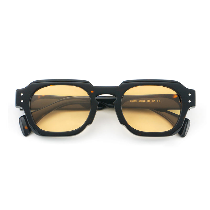 
Monturas de gafas vintage cuadradas de acetato, de borde completo y con opciones de color de lente - Imagen 16