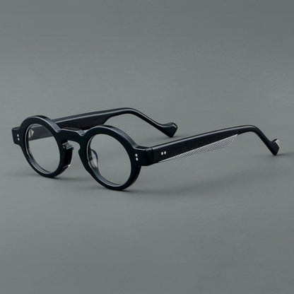 
Montura de gafas retro ovalada de acetato, aros completos profundos y varillas anchas - Imagen 2