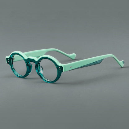 
Montura de gafas retro ovalada de acetato, aros completos profundos y varillas anchas - Imagen 4