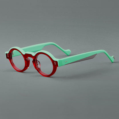 
Montura de gafas retro ovalada de acetato, aros completos profundos y varillas anchas - Imagen 6