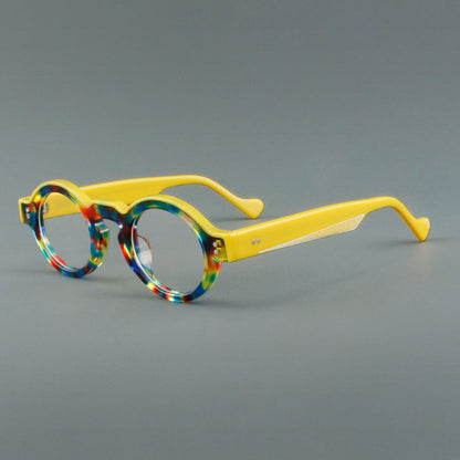 
Montura de gafas retro ovalada de acetato, aros completos profundos y varillas anchas - Imagen 9