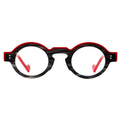 
Montura de gafas retro ovalada de acetato, aros completos profundos y varillas anchas - Imagen 10