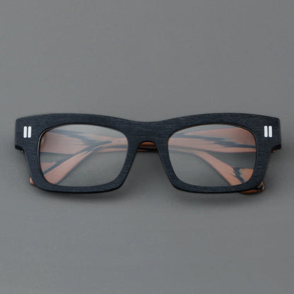 
Monturas de gafas retro rectangulares de acetato con cejas gruesas y detalles de doble barra en las esquinas - Imagen 3