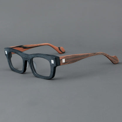 
Monturas de gafas retro rectangulares de acetato con cejas gruesas y detalles de doble barra en las esquinas - Imagen 6