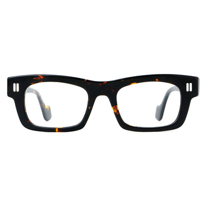 
Monturas de gafas retro rectangulares de acetato con cejas gruesas y detalles de doble barra en las esquinas - Imagen 11