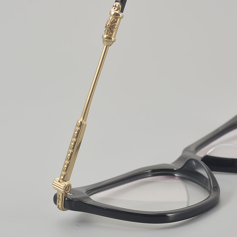 
Monturas de gafas retro cuadradas redondeadas con aros completos y detalles metálicos en las esquinas - Imagen 5