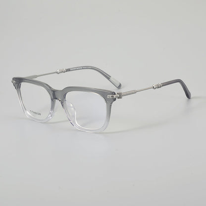 
Monturas de gafas retro cuadradas redondeadas con aros completos y detalles metálicos en las esquinas - Imagen 6