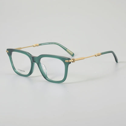 
Monturas de gafas retro cuadradas redondeadas con aros completos y detalles metálicos en las esquinas - Imagen 8