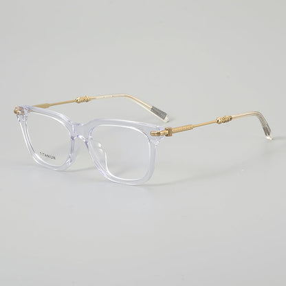 
Monturas de gafas retro cuadradas redondeadas con aros completos y detalles metálicos en las esquinas - Imagen 9