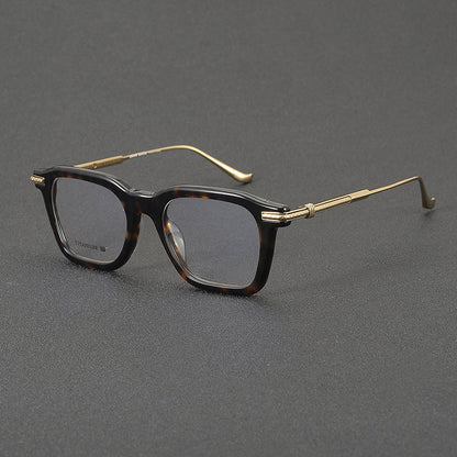 
Monturas de gafas rectangulares retro con línea superior definida y patillas de metal delgadas - Imagen 2