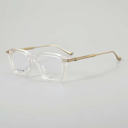 
Monturas de gafas rectangulares retro con línea superior definida y patillas de metal delgadas - Imagen 9
