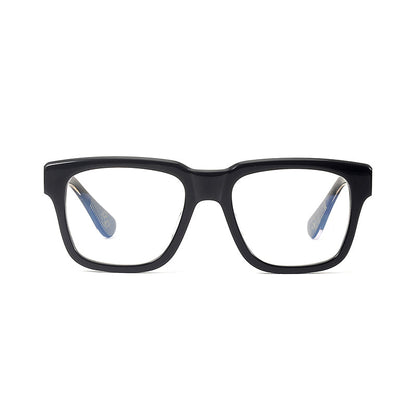 
Monturas de gafas rectangulares de acetato con aros completos esculpidos y paneles decorativos en las varillas - Imagen 7