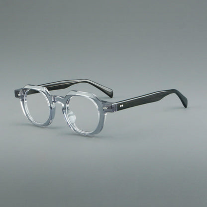 
Monturas de gafas vintage redondas de acetato, puente de cerradura profundo y detalles de remaches sutiles - Imagen 14