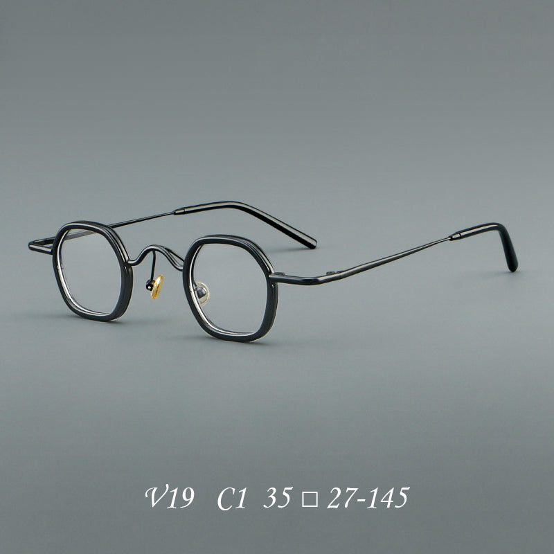 
Monturas de gafas redondas geométricas vintage con puente arqueado elevado y almohadillas nasales