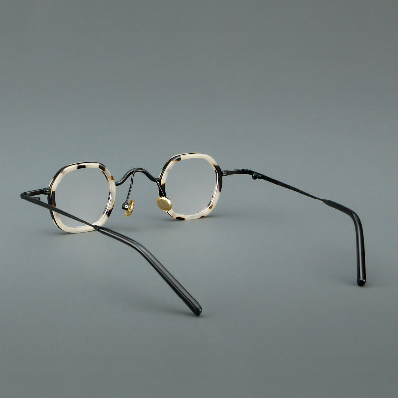 
Monturas de gafas redondas geométricas vintage con puente arqueado elevado y almohadillas nasales - Imagen 3