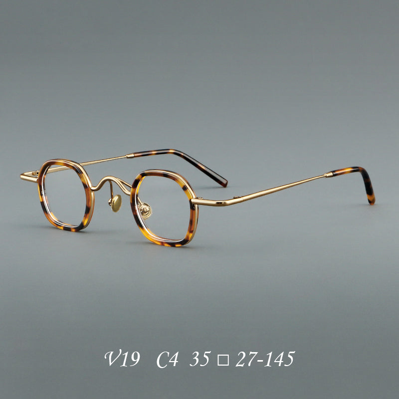 
Monturas de gafas redondas geométricas vintage con puente arqueado elevado y almohadillas nasales
