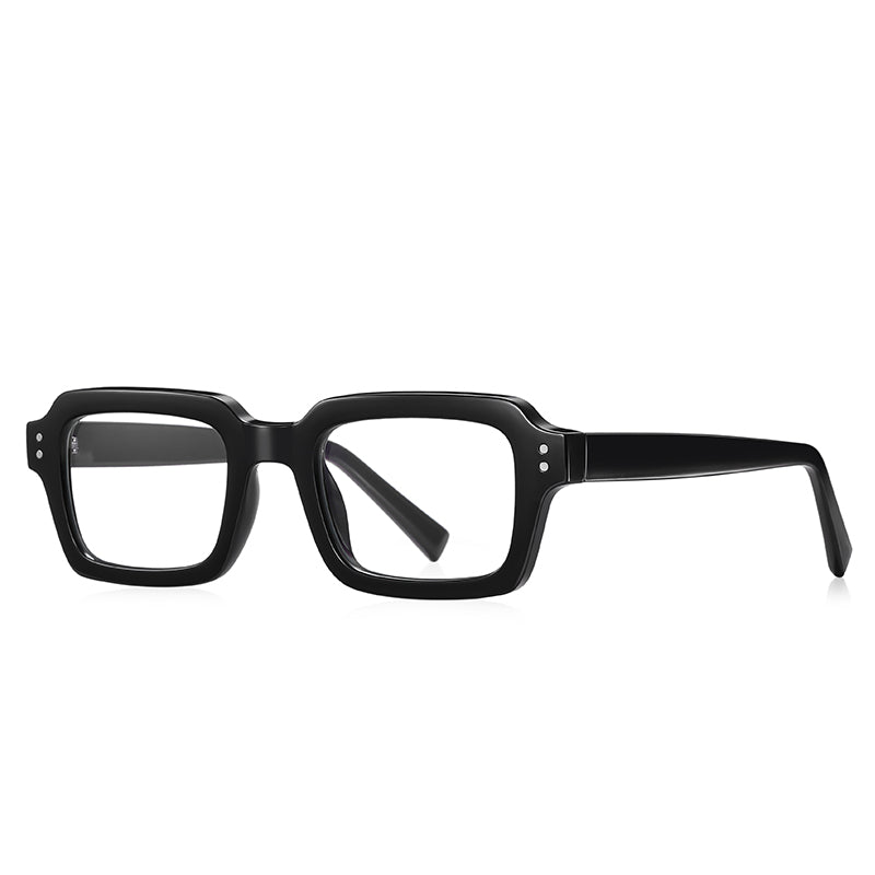 
Monturas de gafas cuadradas y gruesas con aros completos y detalles de doble remache