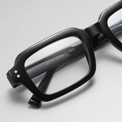 
Monturas de gafas cuadradas y gruesas con aros completos y detalles de doble remache - Imagen 5