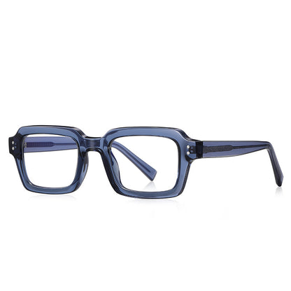 
Monturas de gafas cuadradas y gruesas con aros completos y detalles de doble remache - Imagen 7
