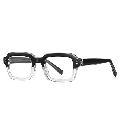 
Monturas de gafas cuadradas y gruesas con aros completos y detalles de doble remache - Imagen 9