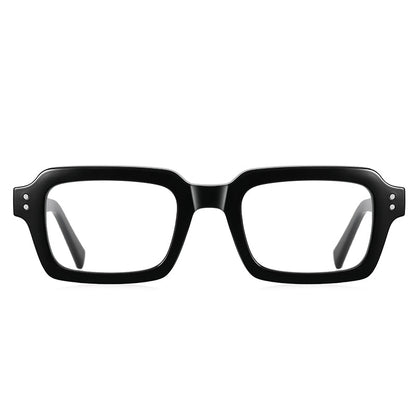 
Monturas de gafas cuadradas y gruesas con aros completos y detalles de doble remache - Imagen 11