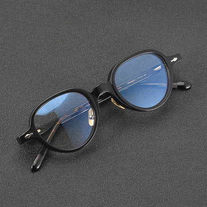 
Monturas de gafas retro Panto de acetato con detalles laterales de metal y bordes inferiores redondeados - Imagen 2